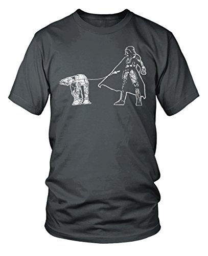 Darth Vader Walking a Pesky AT-AT on a Leash Funny Star Wars T-Shirt Large