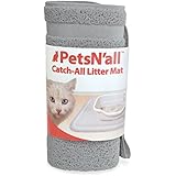 PetsN'all Catch-All Cat Litter Mat - Super Size 35 x 24 Inches (Gray)