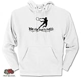 NUR FÜR HARTE KERLE - TENNISSPIELER Kapuzen-Sweat-Shirt Weiss M