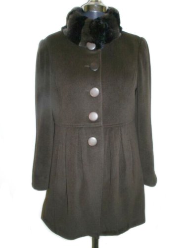 Cashmere Blend Pleated 3/4 Stand Collar
