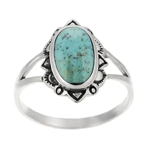 Sterling Silver Oval Turquoise Ring