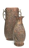Embossed Lage Vase w/Handles (Ceramic)