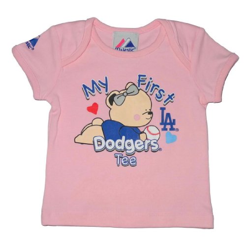 Majestic Infant Baby MLB Los Angeles Dodgers My First Tee T-Shirt - Pink (Size: 12)