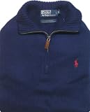 Polo Ralph Lauren Luxe Cotton Half-Zip Sweater (Medium, Active Blue)