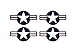 Set of 4 Remote Control (RC2) Red Blue White Stars and Bar 9