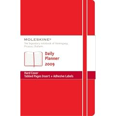 Moleskine Hardcover Tageskalender Rot 2009.
