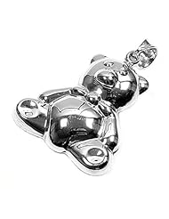 Sterling Silver Stubby Teddy Bear Pendant