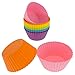 Freshware CB-320SC 12-Pack Silicone Jumbo Round Reusable Cupcake and Muffin Baking Cup, Six Vibrant Colors