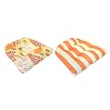 Wicker Chair Cushion Beige/Orange Set of 2 - 19x17"
