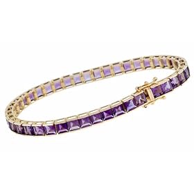 14K Yellow Gold Amethyst Tennis Bracelet by The Jewelers Collection
