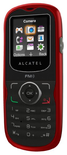 Alcatel OT-305 Unlocked GSM Cell Phone with Music Player, FM Radio and Camera - Black/Red