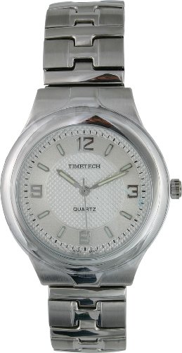 TimeTech mens silver round bracelet watch