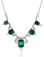 Ben-Amun Jewelry "Emerald Deco" Crystal Necklace, 16"