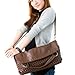 Oryer Fashion Women PU Leather Hobo Chain Weaving Woven bag Handbag Double Use Shoudler Bag(Deep Brown)
