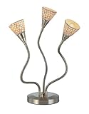 IMAGE OF Lite Source LS-20488WHT/MOS Calista 3-Lite Table Lamp, Polished Steel with Light White Mosaic Shade