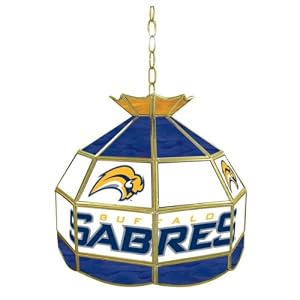 Trademark NHL Buffalo Sabers stained glass Tiffany lamp - 16-inch diameter