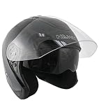 Hawk Black Dual Visor Open Face Motorcycle Helmet