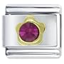 July Ruby Color Birhtstone Flower Birthstone Italian Charms