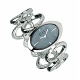 Elle Women's Sterling Silver Oval Link Bracelet Watch #4662GMOPA