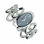 ELLETIME Women's 4662GMOPA Sterling Silver Oval Link Bracelet Watch