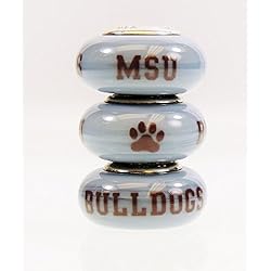 Mississippi State Bulldogs Fenton Glass Bead Fits Most Pandora Style Charm Bracelets