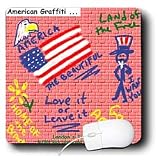 Londons Times Famous People Places Books Cartoons - American Graffiti - Mouse Pads