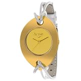 Activa Women's SL237-003 Gold-Tone White Leather Strap Watch
