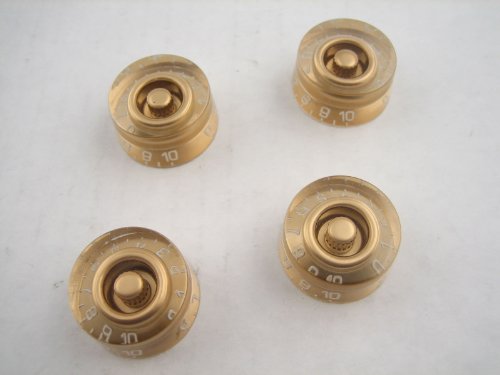 4 Gold Speed Knobs for Guitar or Bass