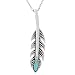 Sterling Silver Turquoise with Feather Necklace