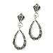 Black Droplet Rhinestone Dangle Earrings