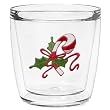 Whimsical Candy Cane 12 oz Double-Old-Fashioned Insulated Beverage Tumbler, Clear