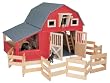 Red Gable Barn with Side Stall & Corral