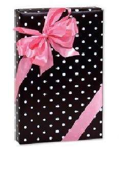 Trendy Brand New Black & White Polka Dots Gift Wrap Wrapping Paper Roll 16 Foot