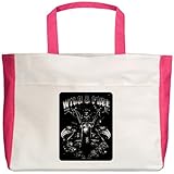 IMAGE OF Beach Tote Fuchsia Wild And Free Skeleton Biker And Eagles