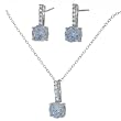Sterling Silver CZ Necklace Set