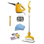 Haan Deluxe Total Home Steam Cleaning System Includes FS-20+ Steam Floor Sanitizer & HS-20 Lightweight Handheld Personal Home Steamer with 4 Microfiber Pads Sanitizing Tray For carpets and Short Handle Attachment $181.95