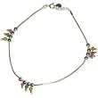 Sterling Silver Anklet Pair Beaded Jewelry 10.25 inches (gnklt006)