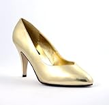 4 Inch High Heel Shoes Wide Width Gold Shoes Pump Shoes