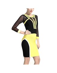 Cocktail Long Sleeves Mesh Colorblocking Nylon/Rayon/Spandex Bandage Dress/Bodycon Dress/Club Dress/Evening Dress/Wedding Dress/Mini Dress 