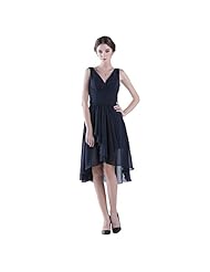A-line V-neck Cocktail Short Sleeveless Empire   Waistline Chiffon/Polyester Evening Dress/Homecoming Dress/Prom Dress/Wedding Party Dress 