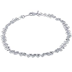Sterling Silver Ringlet Anklet - 10 Inches