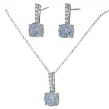 Sterling Silver CZ Necklace Set