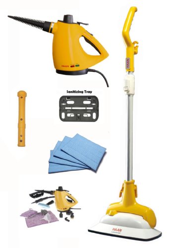 Haan Deluxe Total Home Steam Cleaning System Includes FS-20+ Steam Floor Sanitizer & HS-20 Lightweight