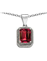 Original Star K (tm) Bali Style Classic Emerald Cut 10x8mm Pendant