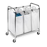 Honey-Can-Do Heavy-Duty Triple Laundry Sorter, Chrome/White ~ Honey-Can-Do