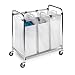 Honey-Can-Do Heavy-Duty Triple Laundry Sorter, Chrome/White