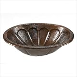 IMAGE OF Premier Oval Sunburst Self Rimming Hammered Copper Sink LO19RSBDB