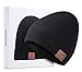 Amyker Bluetooth Beanie, Bluetooth 5.0 Wireless Knit Winter Hats Cap with Detachable Built-in Mic and HD Stereo Speakers for Outdoors Unisex (001-Black)