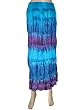 Boho Retro Shabby Chic Cotton Skirts Azure Blue Tie Dye Long Gypsy Skirt 37" L