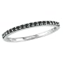 10k White Gold with Black Rhodium Black Diamond Ring, Size 8
